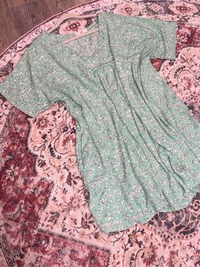 Boutine Mint Green Floral Dress with pockets